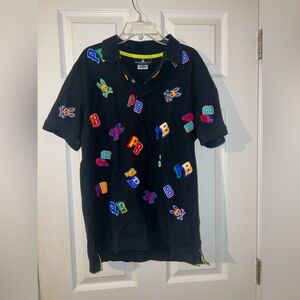 Psycho Bunny “Varsity Drop” monogram polo men’s size L
